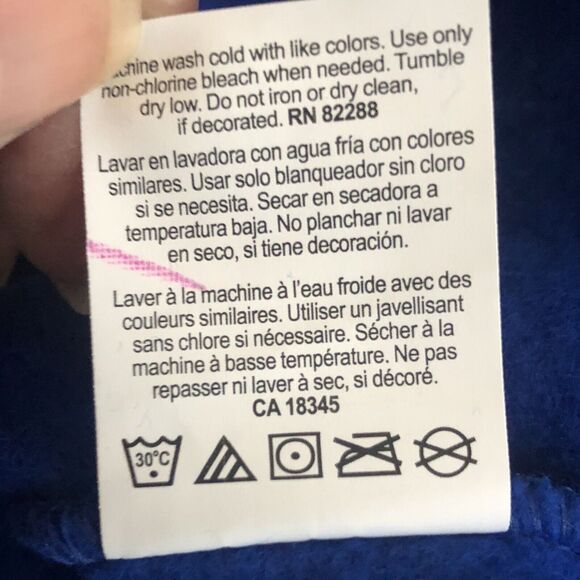 Vintage Russell Sweatshirt Mens Medium Blue Spellout Sweater 80s Cotton Blend - Picture 6 of 11